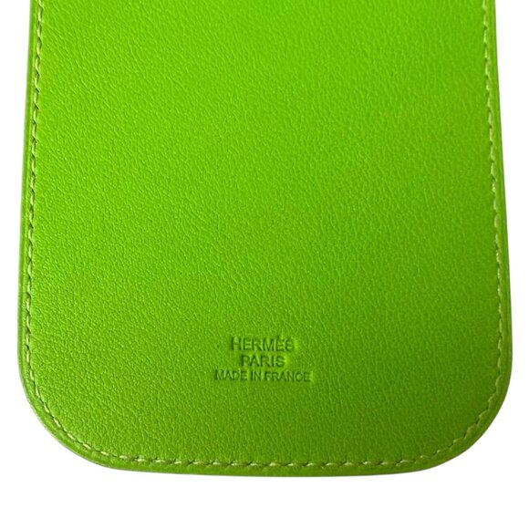 Hermes Swift Chevre Calfskin Leather Green Credit Card Drivers License Wallet - Picture 5 of 5